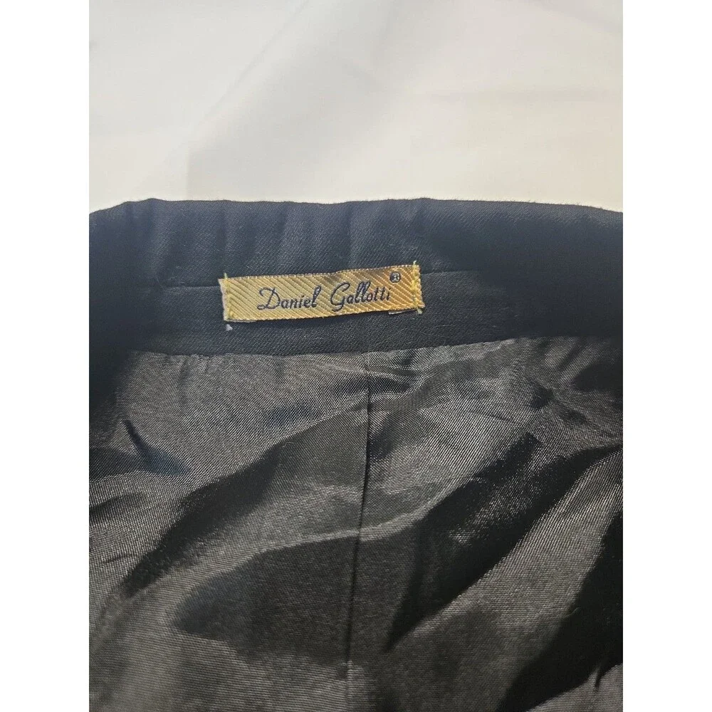 NWT Daniel Gallotti Mens Black Super 160s Wool Blazer IT54 Long Slim Fit Jacket